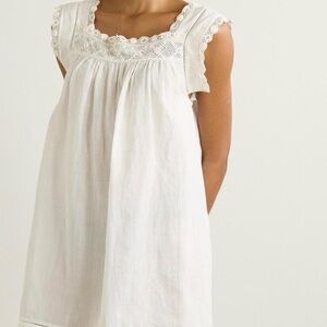 DOEN Almadia crotchet-trimmed ramie mini dress in White